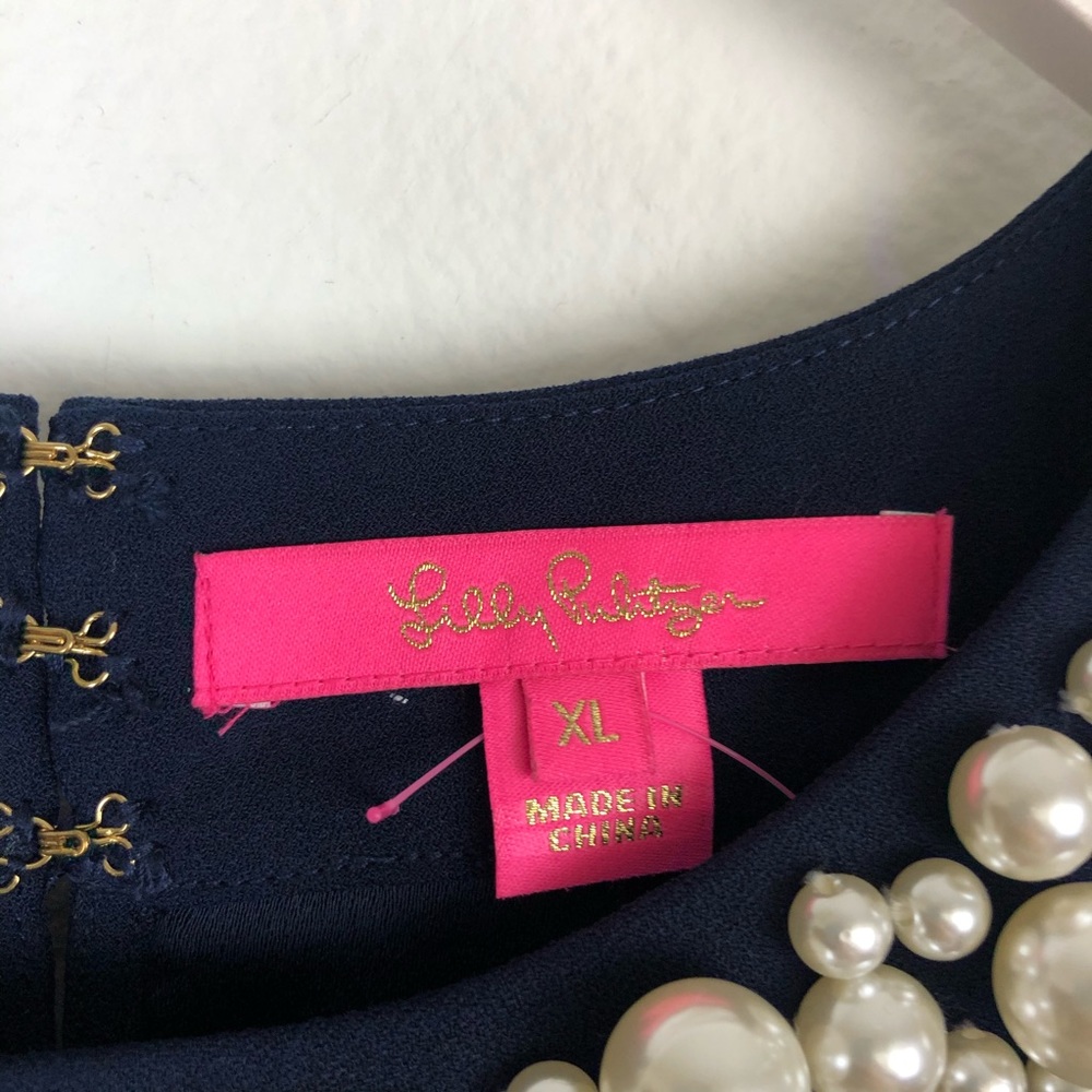 Lily Pulitzer navy Shawn pearl neck maxi dress XL - Picture 4 of 8